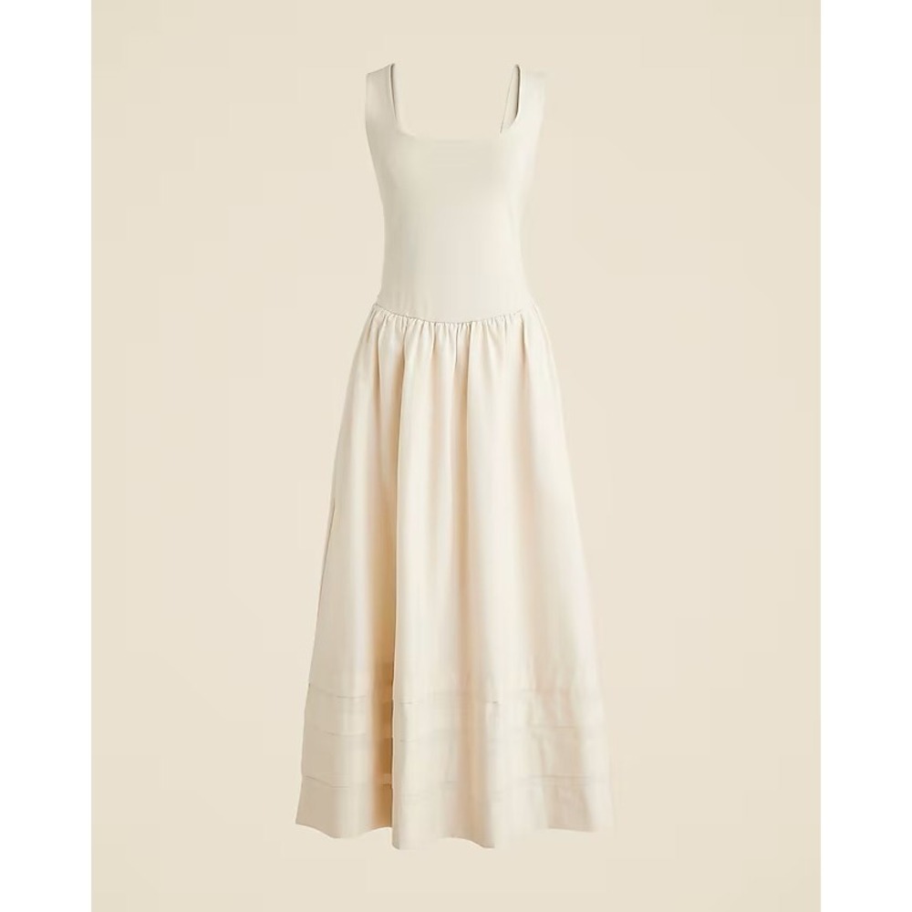 J.Crew Drop-waist mixy dress Small Natural NWT - Picture 2 of 7